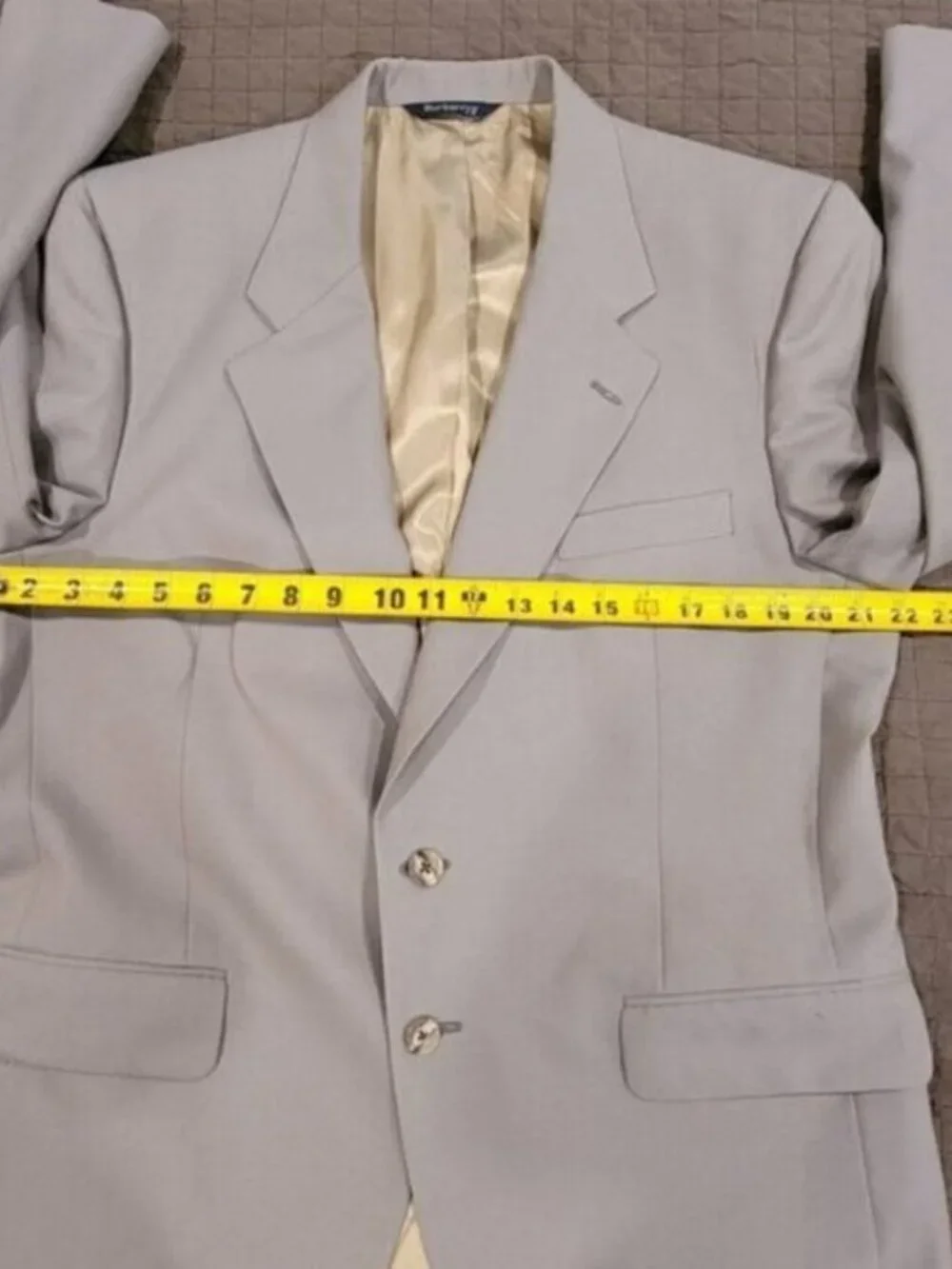 BURBERRYS Union Made Vintage Taupe Single Breasted Wool Blazer Suit Jacket